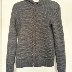 Armani Exchange Charcoal Button-Up Cardigan